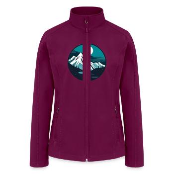 Mountain Moon Landscape - Women’s Soft Shell Jacket - raspberry - Front