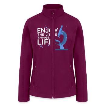 Funny Microscope, Microbiologists Biology Science - Women’s Soft Shell Jacket - raspberry - Front
