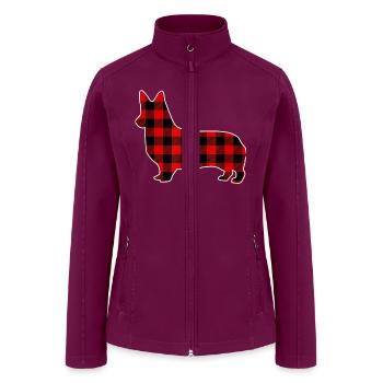 Christmas Corgi - Women’s Soft Shell Jacket - raspberry - Front