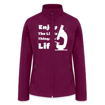 funny microscope, microbiologists biology nerd - Women’s Soft Shell Jacket - raspberry - Front