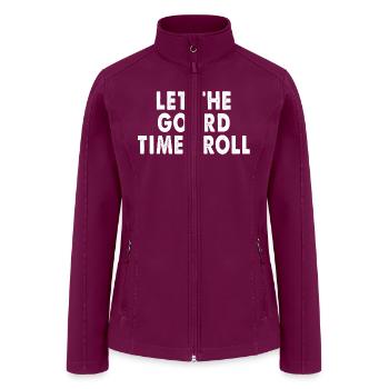 Let the Gourd Times Roll Matching Christmas Pajama - Women’s Soft Shell Jacket - raspberry - Front