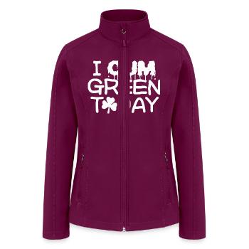 I Cum Green Today St. Patricks Day Men Joke - Women’s Soft Shell Jacket - raspberry - Front