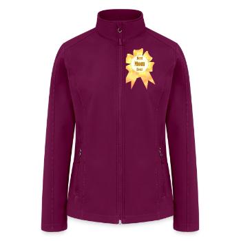 Best mom ever Golden winner award ribbon - Women’s Soft Shell Jacket - raspberry - Front