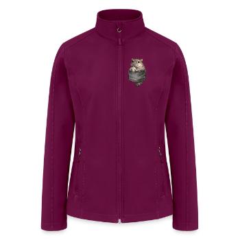 Cute Hippo Pocket Funny hippopotamus - Women’s Soft Shell Jacket - raspberry - Front