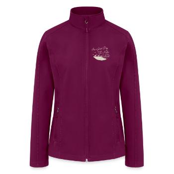 Vintage Travel Hobbies Camping Mountain Hikeri - Women’s Soft Shell Jacket - raspberry - Front