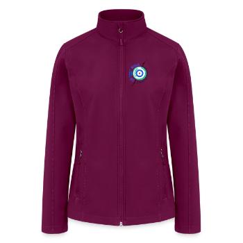Vibrant Target Ring with Electric Burst - Women’s Soft Shell Jacket - raspberry - Front