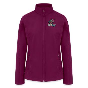 Rebellion in Every Stroke Guitar Art - Women’s Soft Shell Jacket - raspberry - Front