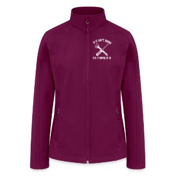 Handyman mechanic funny quote repair until broken - Women’s Soft Shell Jacket - raspberry - Front