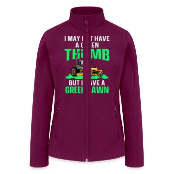 Lawn Mower Mowing Landscaping Landscaper - Women’s Soft Shell Jacket - raspberry - Front