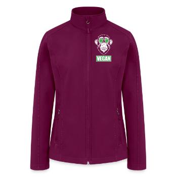 Vegan Food, Don’t Care Living Life Plant-Powered! - Women’s Soft Shell Jacket - raspberry - Front