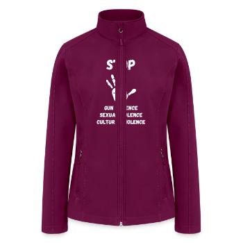 Stop Gun, Sexual and Cultural Violence - Women’s Soft Shell Jacket - raspberry - Front