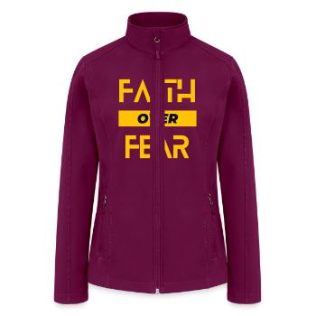 Faith over fear - Women’s Soft Shell Jacket - raspberry - Front