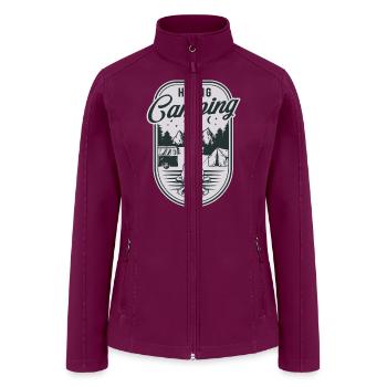 HIKING AND CAMPING - Women’s Soft Shell Jacket - raspberry - Front