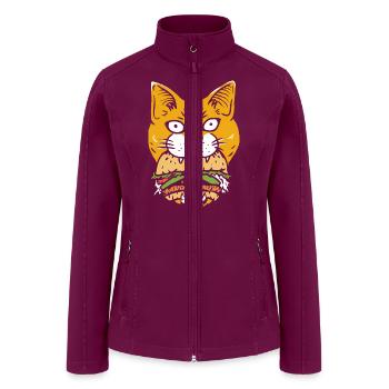 Burger Cat - Women’s Soft Shell Jacket - raspberry - Front