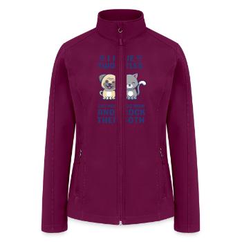 I Have Two Titles Cat Mom And Dog Mom and I Rock - Women’s Soft Shell Jacket - raspberry - Front
