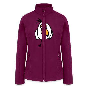 Little budgie parrot small sparrow bird smiling - Women’s Soft Shell Jacket - raspberry - Front