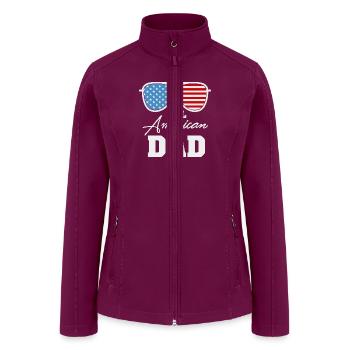 American Dad Sunglass USA Flag 4th of July Gifts - Women’s Soft Shell Jacket - raspberry - Front