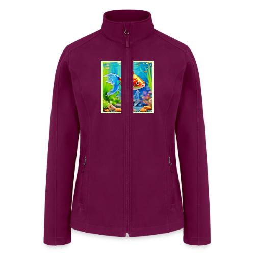 Colorful Tank Goldfish Design - Women’s Soft Shell Jacket