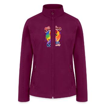 CAUTION SASSY QUEER APPROACHING - Women’s Soft Shell Jacket - raspberry - Front