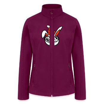 Rabbit Ski Goggles Bunny Skiing Fun Goggles Cap - Women’s Soft Shell Jacket - raspberry - Front
