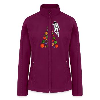 Space Christmas - Women’s Soft Shell Jacket - raspberry - Front