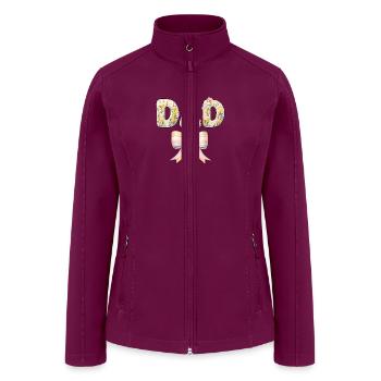 Floral "DAD" Design with Pastel Bow - Women’s Soft Shell Jacket - raspberry - Front