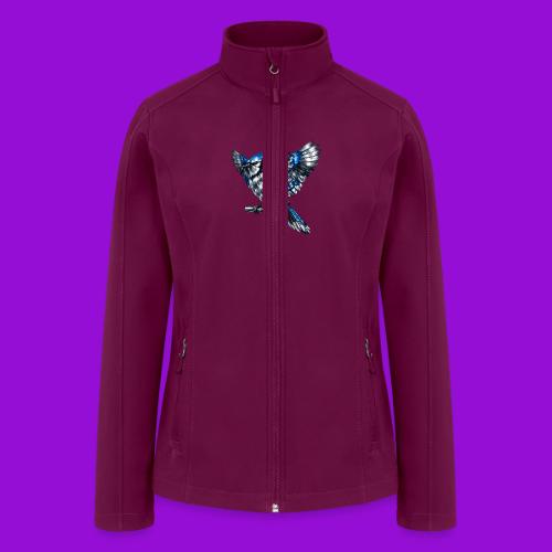 Silver Blue Jay Open Wing Perch - Women’s Soft Shell Jacket