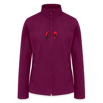 Red Heart with Love Text and Arrow - Women’s Soft Shell Jacket - raspberry - Front