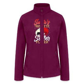 Chistmas Season Santa's Favorite Soccer Player - Women’s Soft Shell Jacket - raspberry - Front