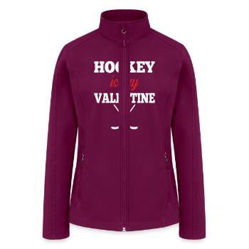 Hockey Is My Valentin - Women’s Soft Shell Jacket - raspberry - Front