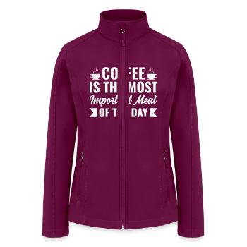 Coffee is the most important meal of the day - Women’s Soft Shell Jacket - raspberry - Front