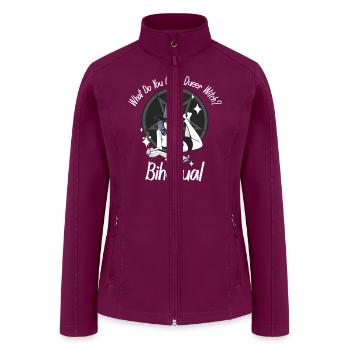 Bihexual Funny Bisexual Queer Witch LGBT Wicca - Women’s Soft Shell Jacket - raspberry - Front