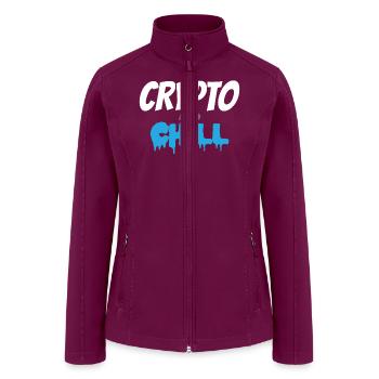 Crypto and Chill Funny Bitcoin Crypto Blockchain I - Women’s Soft Shell Jacket - raspberry - Front