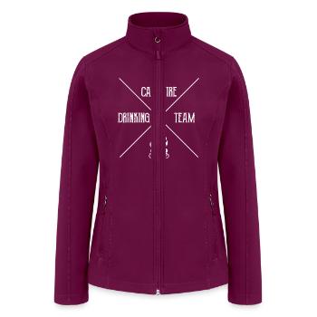 Campfire Drinking Team Camping Camper - Women’s Soft Shell Jacket - raspberry - Front