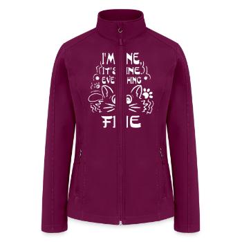 Cat Meme It s Fine I m Fine Everything Is Fine Fu - Women’s Soft Shell Jacket - raspberry - Front