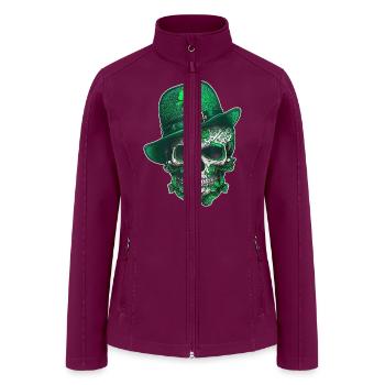 St Paw trick s Day Happy Saint Patrick s Day Dog - Women’s Soft Shell Jacket - raspberry - Front