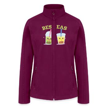 Bubble Tea Junkie, Bubble Tea Lover - Women’s Soft Shell Jacket - raspberry - Front