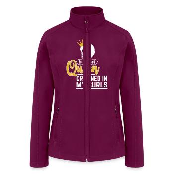 I Am A Queen Crowned In My Curls - Women’s Soft Shell Jacket - raspberry - Front
