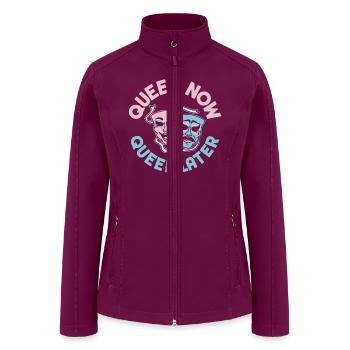 Queer Now Queen Later - Women’s Soft Shell Jacket - raspberry - Front