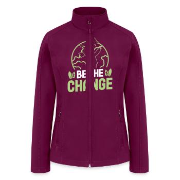Environmentalism be the change climate activism - Women’s Soft Shell Jacket - raspberry - Front