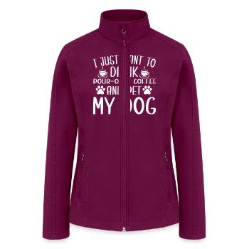Pour-Over Coffee And Dog Lover - Women’s Soft Shell Jacket - raspberry - Front