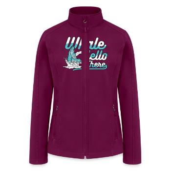 Whale Hello There Blue Beluga Cachalot Whale - Women’s Soft Shell Jacket - raspberry - Front