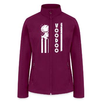 USA Flag Voodoo Doll Scary America - Women’s Soft Shell Jacket - raspberry - Front