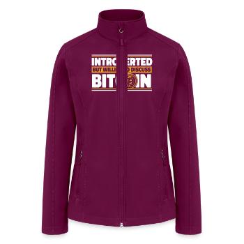 Introverted But Willing To Discuss Bitcoin Crypto - Women’s Soft Shell Jacket - raspberry - Front