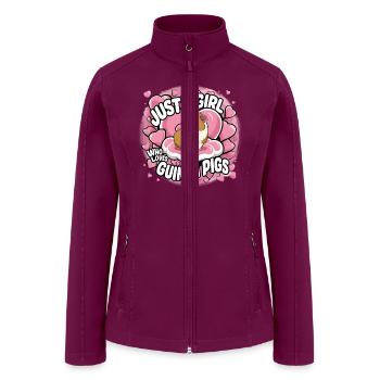 Cute Guinea Pig Girl for a Guinea pig owner - Women’s Soft Shell Jacket - raspberry - Front