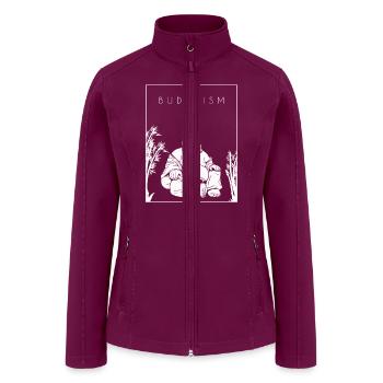 Buddhism Chinese Hanzi Buddhist Symbol Statue - Women’s Soft Shell Jacket - raspberry - Front
