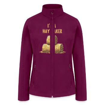 Funny Hay Maker Farm Life Style for a Farmer - Women’s Soft Shell Jacket - raspberry - Front