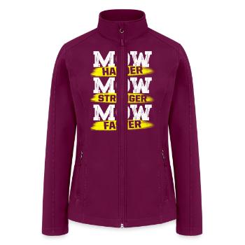 Lawn Mower Mowing Landscaping Landscaper - Women’s Soft Shell Jacket - raspberry - Front