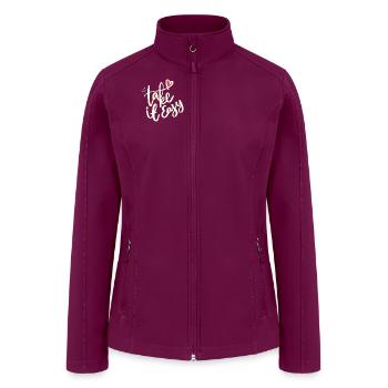 Take it easy - Women’s Soft Shell Jacket - raspberry - Front
