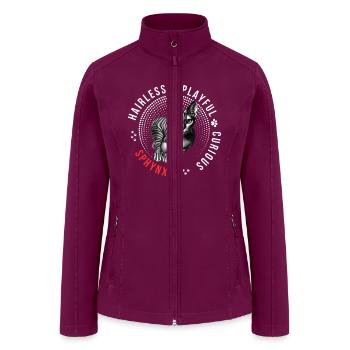 SPHYNX: Hairless, Playful, Curious - Women’s Soft Shell Jacket - raspberry - Front